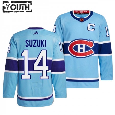 Lapsille NHL Montreal Canadiens Pelipaita Nick Suzuki 14 Adidas 2022-23 Reverse Retro 2.0 Sininen Authentic